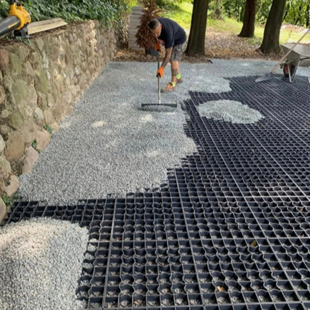 288 x Splitt - Kies & Rasengitter aus PP / 50 x 50 cm x 4 cm grün