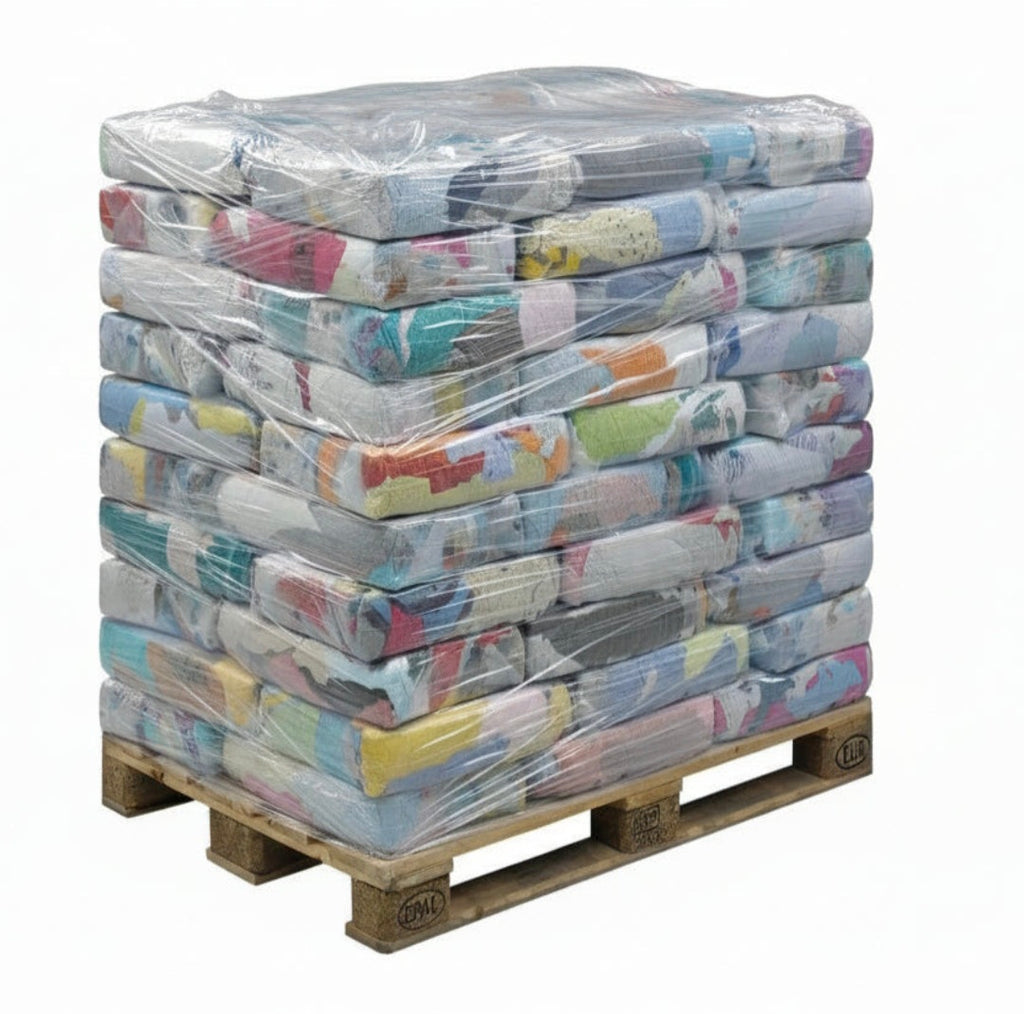 250 kg Putzlappen aus Baumwolle - 50 x 5kg Beutel auf Palette - Gratis Lieferung - Ab Lager Schweiz!