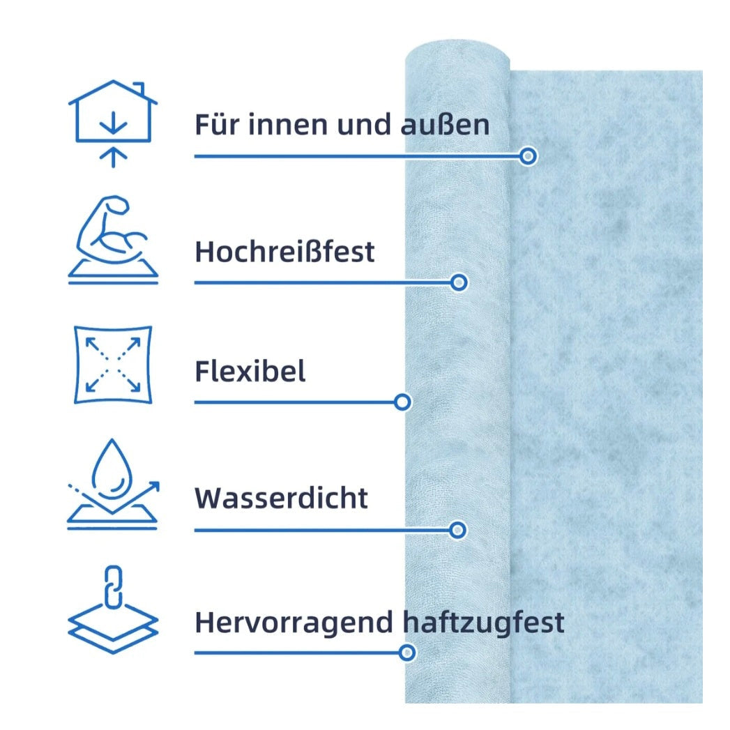 10 Rollen à 1mx30m FIGREX Abdichtbahn Dichtbahn Dichtband Dichtvlies Entkopplungsmatte für Dusche Bad Balkon Terrasse - 300 m2 /Ab Lager Schweiz!