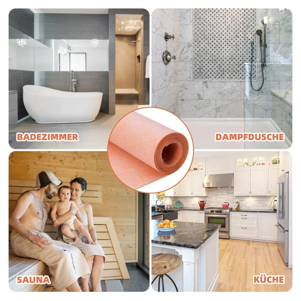 10 Rollen à 1mx30m FIGREX Abdichtbahn Dichtbahn Dichtband Dichtvlies Entkopplungsmatte für Dusche Bad Balkon Terrasse - 300 m2 /Ab Lager Schweiz!