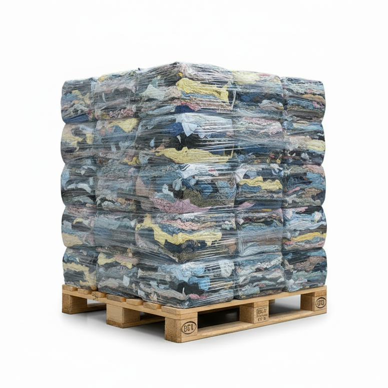 300 kg Putzlappen Kattun bunt - 30 x 10kg Beutel auf Palette