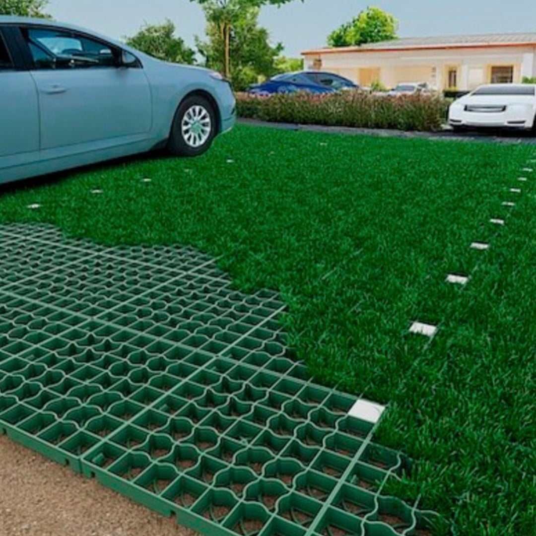 288 x Splitt - Kies & Rasengitter aus PP / 50 x 50 cm x 4 cm grün